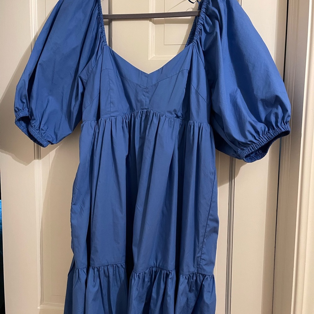 Banana Republic Blue Puff Sleeve Dress
